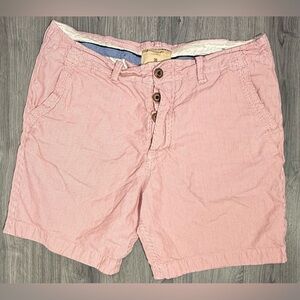 Hollister Men’s Red/White Striped Button-Up Shorts Preppy Y2K Sz 36 (measure 38)